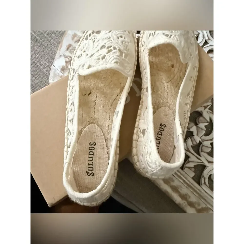 Soludos Ivory Slip On Espadrille Shoes Women’s 8